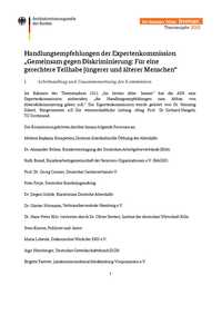 Handlungsempfehlungen der Expertenkommission Handlungsempfehlungen der Expertenkommission