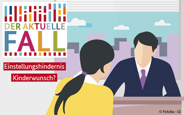 Auf dem Piktogramm ist eine Frau in einem Bewerbungsgespräch zu sehen. Vor ihr am Schreibtisch sitzt ein Mann mit dem sie das Gespräch führt. Auf dem Piktogramm ist eine Frau in einem Bewerbungsgespräch zu sehen. Vor ihr am Schreibtisch sitzt ein Mann mit dem sie das Gespräch führt.