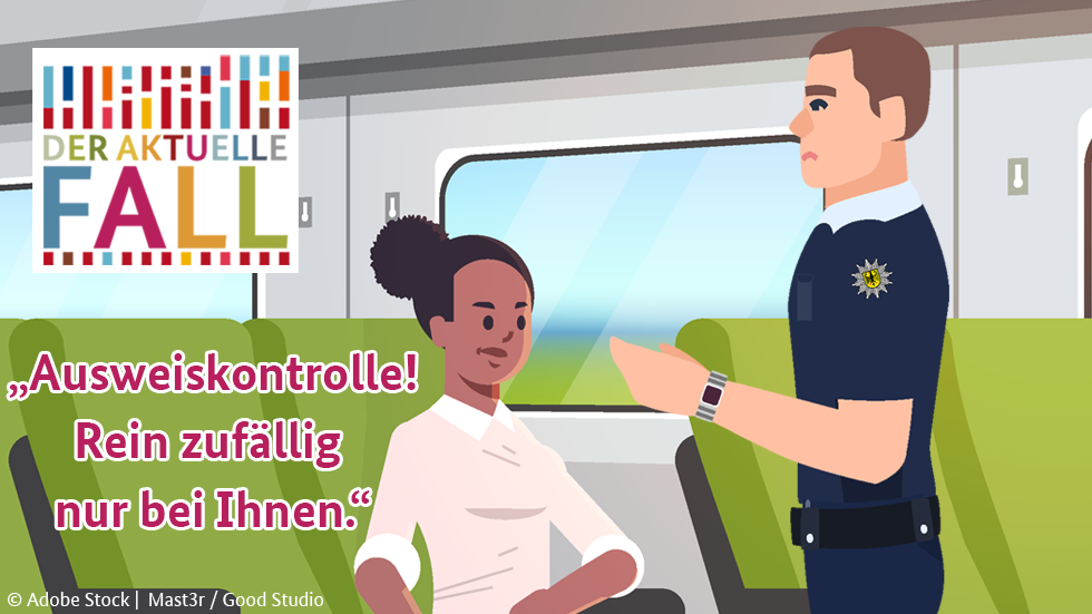 "Ausweiskontrolle! Rein zufällig nur bei Ihnen." "Ausweiskontrolle! Rein zufällig nur bei Ihnen."