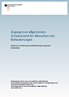 Cover "Zugang zum allgemeinen Arbeitsmarkt für Menschen mit Behinderungen"