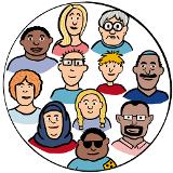 Zehn verschiedene Personen in einem Kreis. Sie alle lächeln und schauen nach vorne. Sie haben verschiedene Merkmale. Zehn verschiedene Personen in einem Kreis. Sie alle lächeln und schauen nach vorne. Sie haben verschiedene Merkmale.