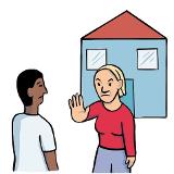 Eine Frau gibt einem Mann mit anderer Hautfarbe keine Wohnung Eine Frau gibt einem Mann mit anderer Hautfarbe keine Wohnung