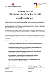 Hamburgs Absichtserklärung gegen Diskriminierung