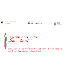 Cover der zentralen Ergebnisse der Studie "Out im Office?!" Cover der zentralen Ergebnisse der Studie "Out im Office?!"